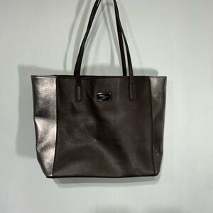 David Jones plum and bronze  Tote bag. Full zipper closure.